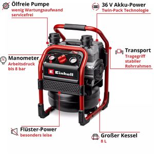 Produktbild für Kompressor Einhell-Professional SILENZZO 36/210, 60 dB(A), 36V