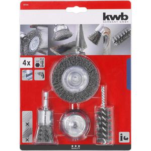 Produktbild für Drahtbürste kwb 597530, gewellt, 4-teiliges Set