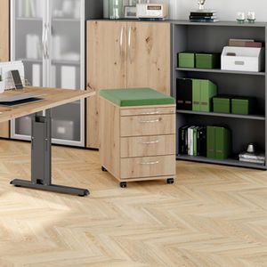 Produktbild für Rollcontainer Hammerbacher Basic 1606, aus Holz, asteiche