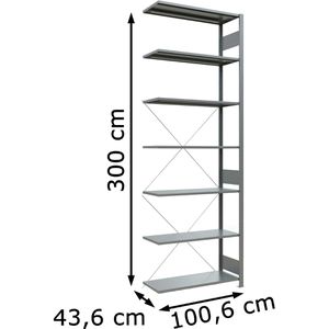 Produktbild für Anbauregal Schulte 12747, 7 Metallböden