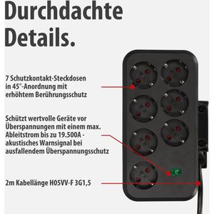 Produktbild für Tischsteckdose Brennenstuhl Estilo Duplex, mit 2m Schuko Kabel