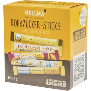 Produktbild für Zuckersticks Hellma Rohrzucker, brauner Zucker