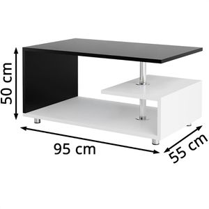 Produktbild für Couchtisch CASARIA Orlando, aus Holz, schwarz / weiß