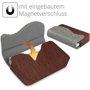 Produktbild für Visitenkartenetui Fintie Premium, braun / grau