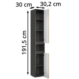 Produktbild für Badschrank Vicco Majest, anthrazit / artisan eiche