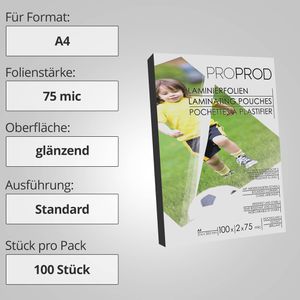 Produktbild für Laminierfolien ProProd Premium DIN A4