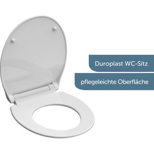 Produktbild für WC-Sitz Schütte Slim White 82700, oval, aus Duroplast