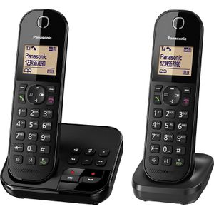 Panasonic Telefon KX-TGC422G, schwarz, schnurlos, mit Anrufbeantworter
