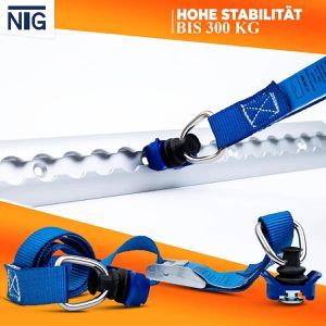 Produktbild für Spanngurt NTG blau, mit Airline-Fitting &amp; Klemmschloss