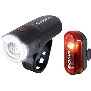 Sigma Fahrradlicht Aura 30 + Curve, Front-/ Rücklicht Set, LED, 30 Lux, Batterie