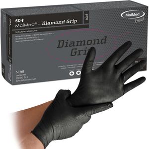 Einmalhandschuhe MaiMed Diamond Grip, schwarz, 50 Stück