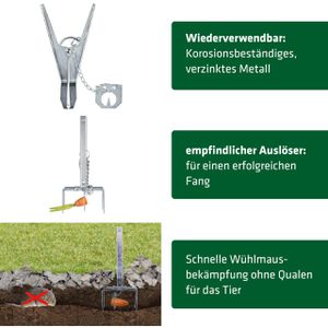 Produktbild für Wühlmausfalle Gardigo 70074, Zangenfalle