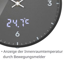 Produktbild für Wanduhr Bresser MyTime LEDsec, Kunststoff, analog, Funkuhr