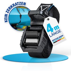 Spanngurt NTG LS.8240, schwarz, Gummiprotektor & Klemmschloss