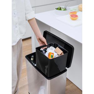 Produktbild für Mülleimer Curver Deco Bin Slim Duo, silber