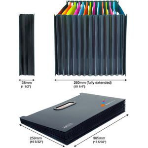 Produktbild für Fächermappe RAPESCO SupaFile Plus 1552 A4+ schwarz