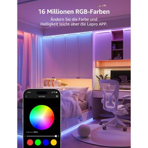 Produktbild für LED-Streifen Lepro S1 Smart KI, dimmbar, weiß + RGB