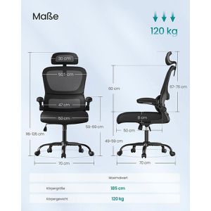 Produktbild für Bürostuhl Songmics OBN041B01