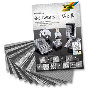 Produktbild für Motivpapier Folia 46749 Schwarz &amp; Weiß, 24 x 34 cm