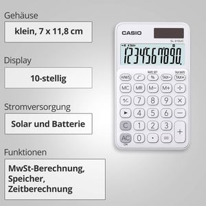 Produktbild für Taschenrechner Casio SL 310UC WE, Zeitberechnung