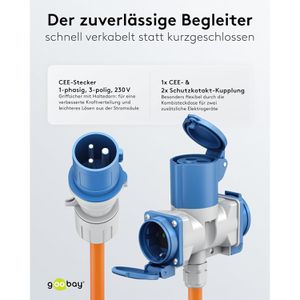 Produktbild für Verlängerungskabel Goobay 76231, für außen IP44
