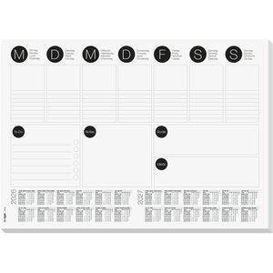 Schreibunterlage Sigel H6506, Wochenplaner, weiß