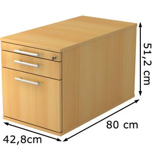 Produktbild für Rollcontainer Hammerbacher Solid TC20, aus Holz, buche