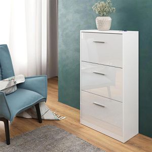 Produktbild für Schuhschrank Vicco Gizmo, weiß / weiß hochglanz