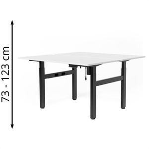 Schreibtisch FlexiSpot EH1B, Doppelarbeitsplatz, weiß/schwarz
