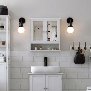 Produktbild für Spiegelschrank Vasagle LHC002, weiß