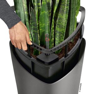 Produktbild für Übertopf Lechuza DELTA 30, anthrazit metallic, 29 x 57 x 29 cm