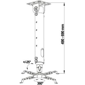 Produktbild für Beamer-Deckenhalterung myWall H16-8WL, weiß