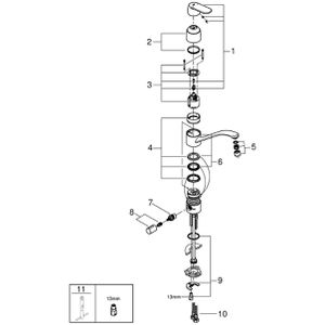 Produktbild für Küchenarmatur GROHE Eurosmart Cosmopolitan, chrom