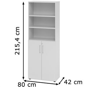 Produktbild für Kombischrank Hammerbacher Serie 9 Advanced, lichtgrau