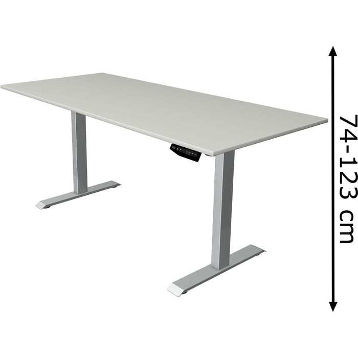 Schreibtisch 1, lichtgrau, 80cm x AG x Kerkmann elektrisch – höhenverstellbar, Böttcher 180 2276, Move 74-123