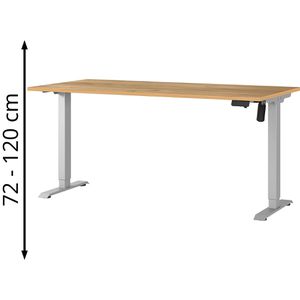 Produktbild für Schreibtisch Germania Profi 3.0, 8025-641, eiche / silber