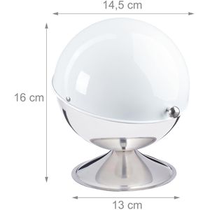 Produktbild für Zuckerdose Relaxdays 10030868 Zuckerkugel, silber / weiß