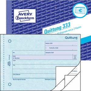 Quittungsblock Zweckform 333, fälschungssicher, MwSt. separat