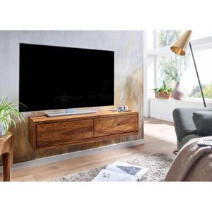 Produktbild für Lowboard Wohnling WL6.568, aus Massivholz, grifflos, sheesham