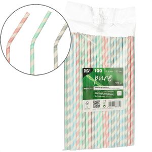 Strohhalme Papstar 88331 pure Stripes, aus Papier