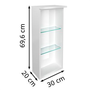 Produktbild für Badregal Fackelmann Oxford 83322, aus Glas / Holz, weiß