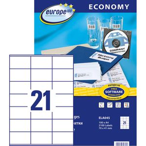 Produktbild für Universaletiketten Europe100 ELA045, weiß