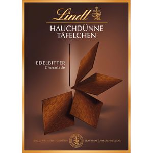 Lindt Tafelschokolade Hauchdünne Täfelchen, Edelbitter, 125g