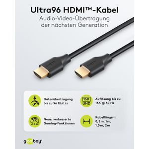 Produktbild für HDMI-Kabel Goobay Ultra96, 80092, vergoldete Stecker