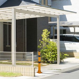 Produktbild für Absperrpfosten Relaxdays 100496841482, schwarz/gelb,aus Metall