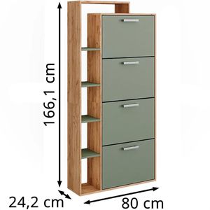 Produktbild für Schuhschrank Vicco Orlando, eiche / grün