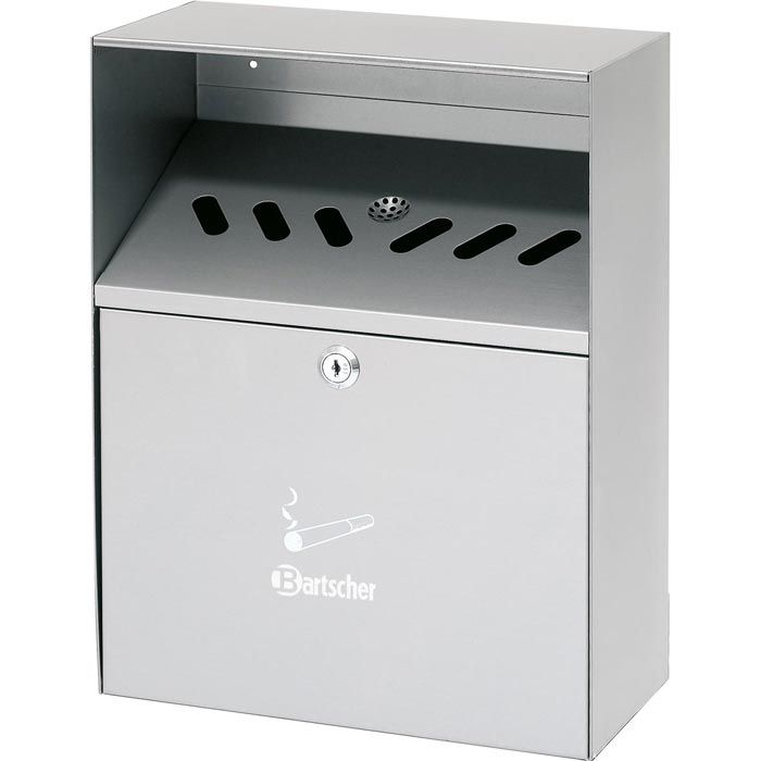 Bartscher Aschenbecher 860001, Wandascher aus Stahl, 6,5 Liter, silber –  Böttcher AG