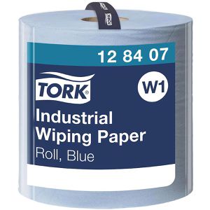 Putztuchrolle Tork 128407, W1, aus Zellstoff, blau
