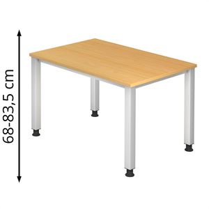 Produktbild für Schreibtisch Hammerbacher Q-Serie, buche / silber
