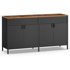 Produktbild für Sideboard Songmics LSC205BD01, aus Metall, schwarz